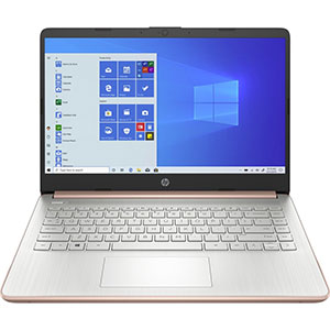 HP 14-dq0000 14-dq0030nr 14" Notebook - HD - 1366 x 768 - Intel Celeron N4020 Dual-core (2 Core) 1.10 GHz - 4 GB Total RAM - 64 GB Flash Memory - Pale Rose Gold, Natural Silver Intel Chip - Windows 10 Home in S mode - Intel UHD Graphics - BrightView - Front Camera/Webcam - IEEE 802.11a/b/g/n/ac Wireless LAN Standard